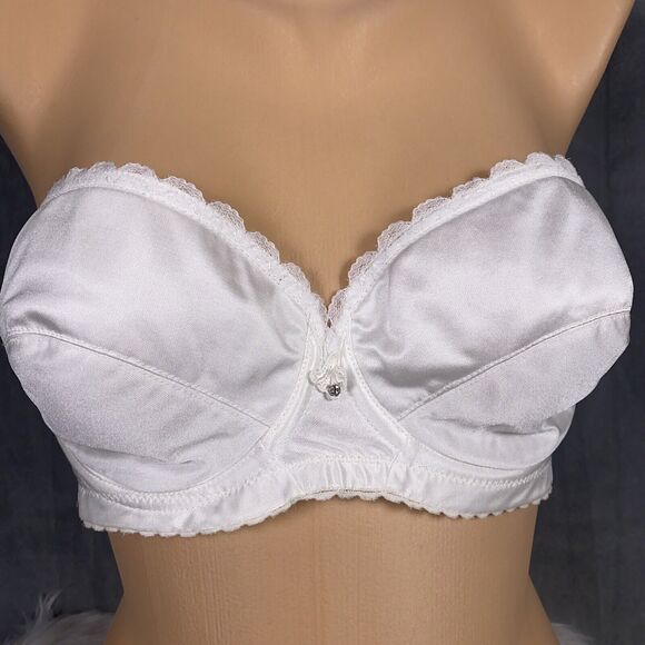 Vintage Vogue Bra Size 36C Shimmer Satin Fiberfill Lined Strapless Bra Canada - Picture 2 of 12